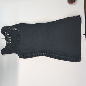 Asos black dress cutout with strap detailing throughout size 10